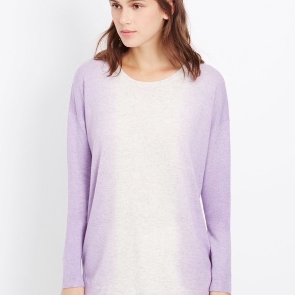Vince. Vertical Dip Dye Crewneck Sweater - Cloud/Waterlily (NWOT) - Picture 5 of 10